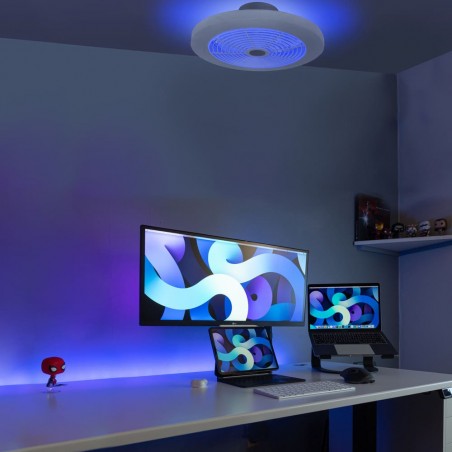 Ventilateur à LED avec pales intégrées Alvora RGB CCT Smart (35W)