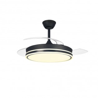 Ventilateur LED pales pliantes Surpino Noir CCT Dim (45W)