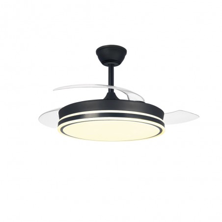 Ventilateur LED pales pliantes Surpino Noir CCT Dim (45W)