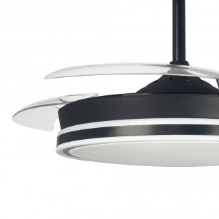 Ventilateur LED pales pliantes Surpino Noir CCT Dim (45W)