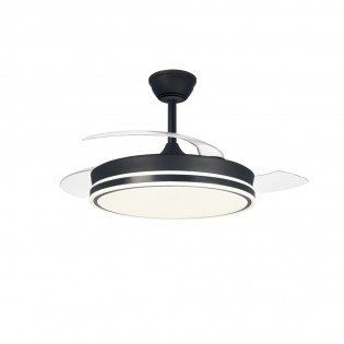 Ventilateur LED pales pliantes Surpino Noir CCT Dim (45W)