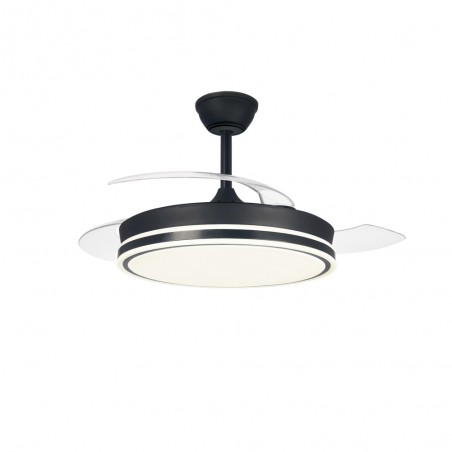 Ventilateur LED pales pliantes Surpino Noir CCT Dim (45W)