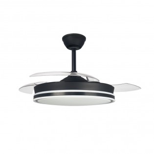 Ventilateur LED pales pliantes Surpino Noir CCT Dim (45W)