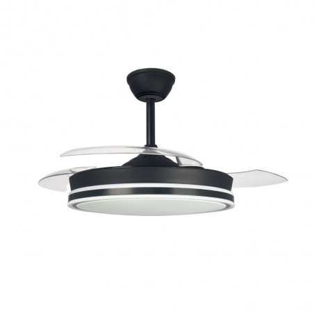 Ventilateur LED pales pliantes Surpino Noir CCT Dim (45W)