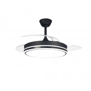 Ventilateur LED pales pliantes Surpino Noir CCT Dim (45W)
