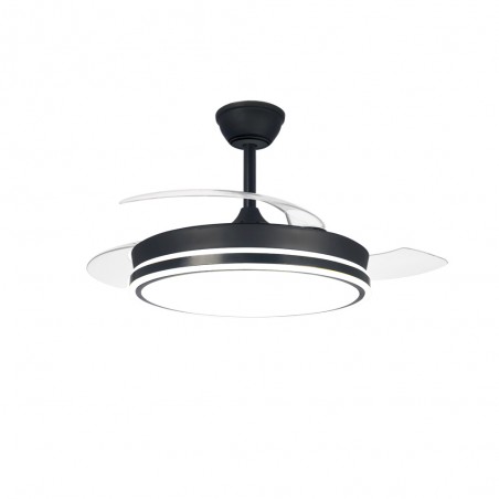 Ventilateur LED pales pliantes Surpino Noir CCT Dim (45W)