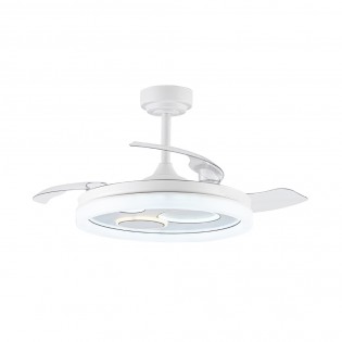 Ventilateur LED pales rétractables Raina Blanc CCT Dim (50W)