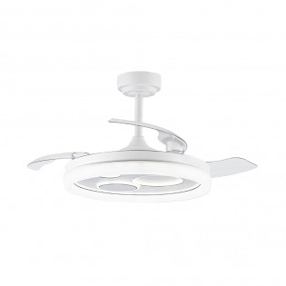 Ventilateur LED pales rétractables Raina Blanc CCT Dim (50W)