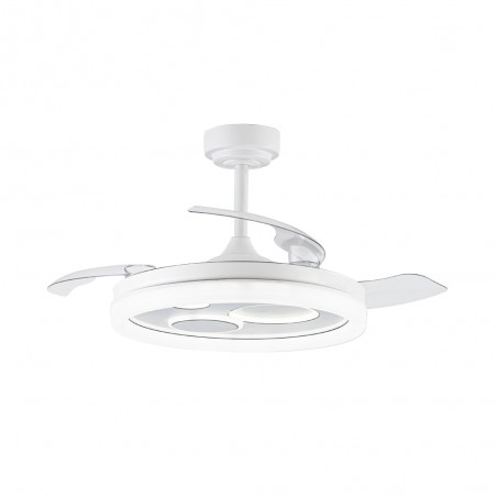 Ventilateur LED pales rétractables Raina Blanc CCT Dim (50W)