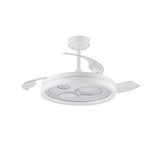 Ventilateur LED pales rétractables Raina Blanc CCT Dim (50W)