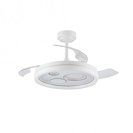 Ventilateur LED pales rétractables Raina Blanc CCT Dim (50W)