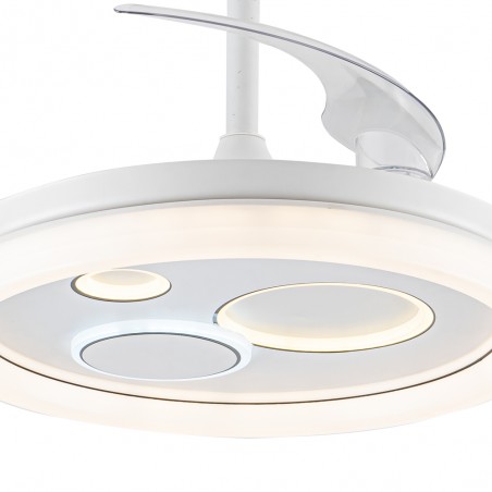 Ventilateur LED pales rétractables Raina Blanc CCT Dim (50W)