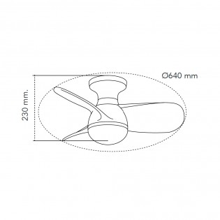 Ventilateur de plafond LED Mancado Blanc+Bois CCT Dim (20W)