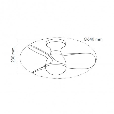 Ventilateur de plafond LED Mancado Blanc CCT Dim (20W)