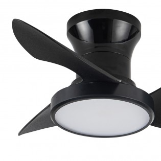 Ventilateur de plafond LED Milfero Noir CCT Dim (20W)