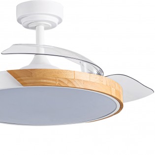 Ventilateur LED à lames repliables Terno Blanc CCT Dim (72W)