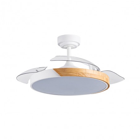 Ventilateur LED à lames repliables Terno Blanc CCT Dim (72W)