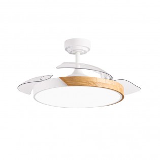Ventilateur LED à lames repliables Terno Blanc CCT Dim (72W)