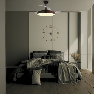 Ventilateur LED à lames repliables Terno Noir CCT Dim (72W)