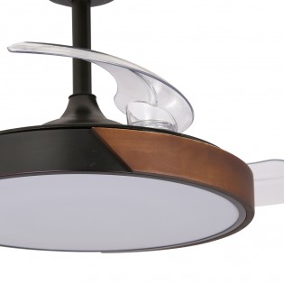 Ventilateur LED à lames repliables Terno Mini Noir CCT Dim (46W)
