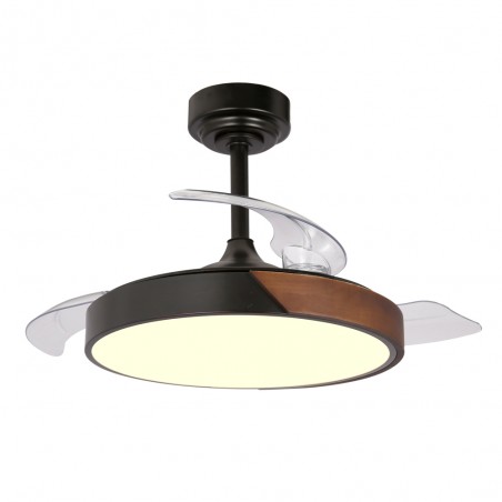 Ventilateur LED à lames repliables Terno Mini Noir CCT Dim (46W)