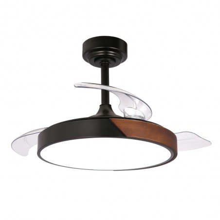 Ventilateur LED à lames repliables Terno Mini Noir CCT Dim (46W)