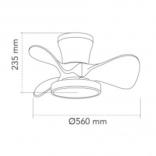 Ventilateur de plafond LED Merial Blanc+Bois CCT Dim (20W)