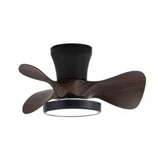 Ventilateur de plafond LED Merial Noir+Bois CCT Dim (20W)