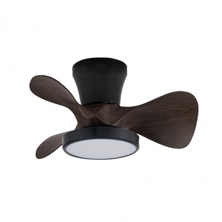 Ventilateur de plafond LED Merial Noir+Bois CCT Dim (20W)