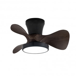 Ventilateur de plafond LED Merial Noir+Bois CCT Dim (20W)