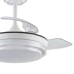 Ventilateur LED pales pliantes Mesina Mini Blanc CCT Dim (46W)