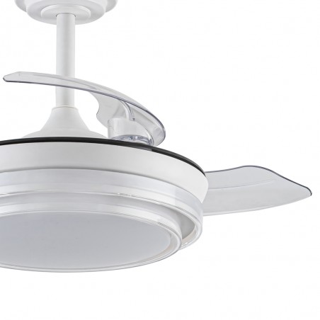 Ventilateur LED pales pliantes Mesina Mini Blanc CCT Dim (46W)
