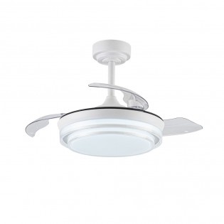 Ventilateur LED pales pliantes Mesina Mini Blanc CCT Dim (46W)