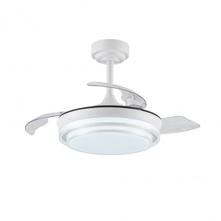 Ventilateur LED pales pliantes Mesina Mini Blanc CCT Dim (46W)