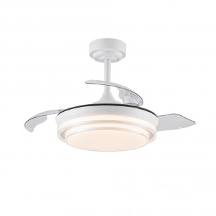 Ventilateur LED pales pliantes Mesina Mini Blanc CCT Dim (46W)
