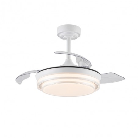 Ventilateur LED pales pliantes Mesina Mini Blanc CCT Dim (46W)