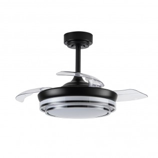 Ventilateur LED pales pliantes Mesina Mini Noir CCT Dim (46W)