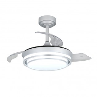 Ventilateur LED pales pliantes Mesina Mini Argent CCT Dim (46W)