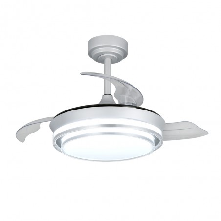 Ventilateur LED pales pliantes Mesina Mini Argent CCT Dim (46W)