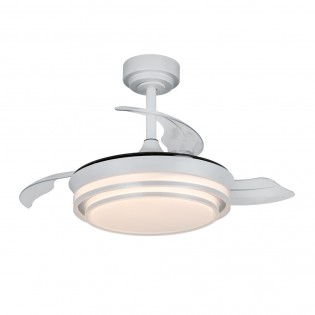 Ventilateur LED pales pliantes Mesina Mini Argent CCT Dim (46W)