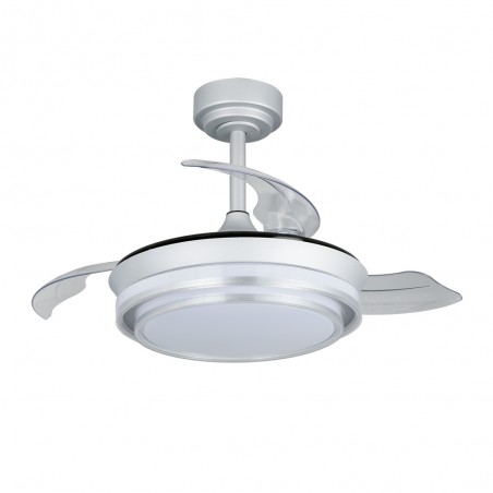 Ventilateur LED pales pliantes Mesina Mini Argent CCT Dim (46W)