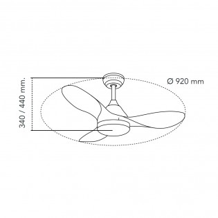 Ventilateur de plafond LED Cavil Mini Blanc CCT Dim (20W)