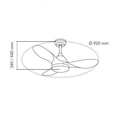 Ventilateur de plafond LED Cavil Mini Blanc CCT Dim (20W)