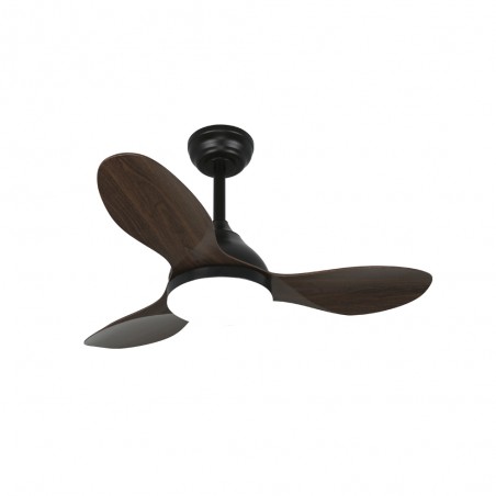 Ventilateur de plafond LED Cavil Mini Noir+Bois CCT Dim (20W)