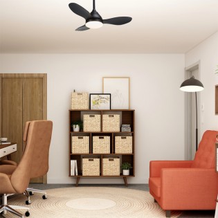 Ventilateur de plafond LED Cavil Mini Noir CCT Dim (20W)