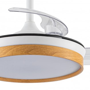 Ventilateur pales rabattables LED Tamero Hêtre CCT Dim (46W)
