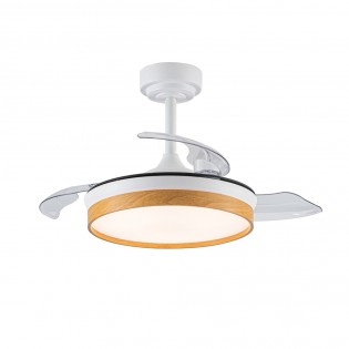 Ventilateur pales rabattables LED Tamero Hêtre CCT Dim (46W)