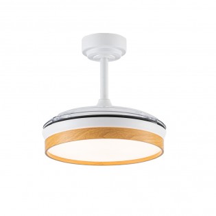 Ventilateur pales rabattables LED Tamero Hêtre CCT Dim (46W)