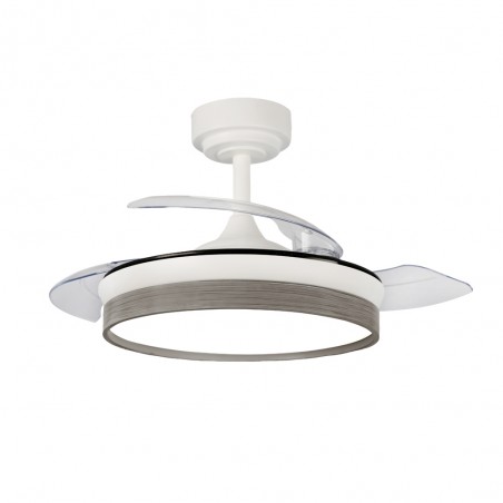 Ventilateur pales rabattables LED Tamero Cendre CCT Dim (46W)