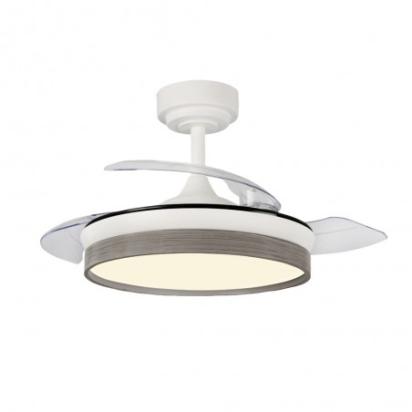Ventilateur pales rabattables LED Tamero Cendre CCT Dim (46W)